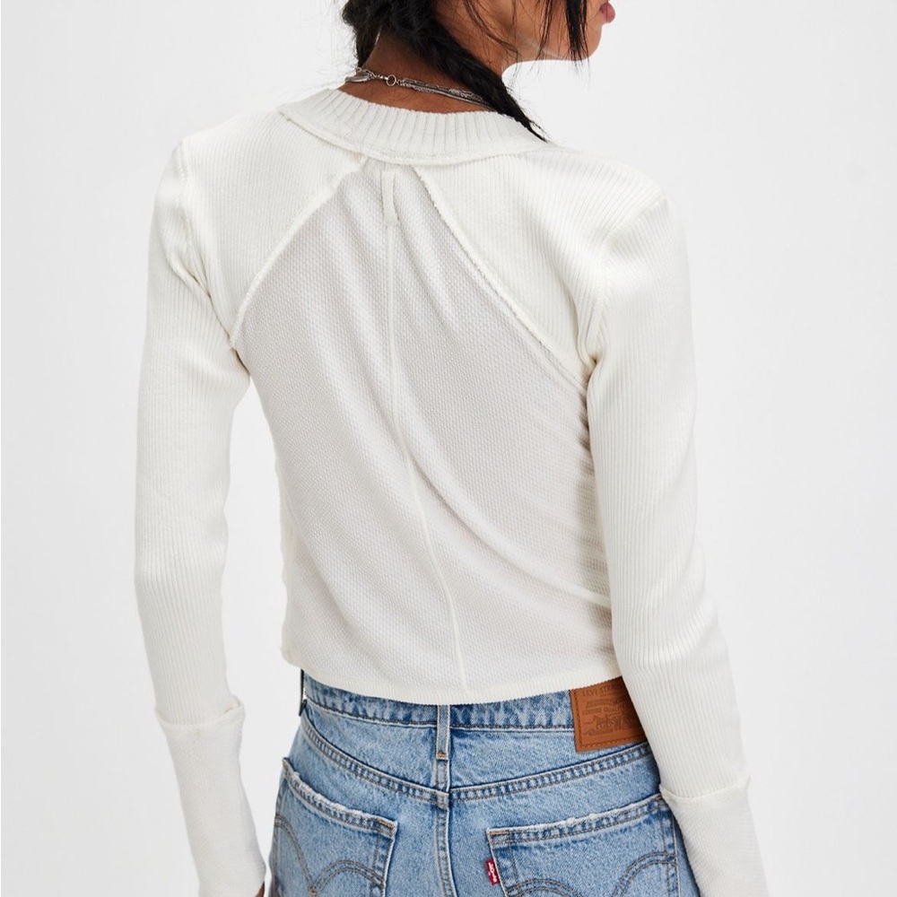 We The Free Ivory Cable-Knit Button Cardigan - Picture 4 of 9